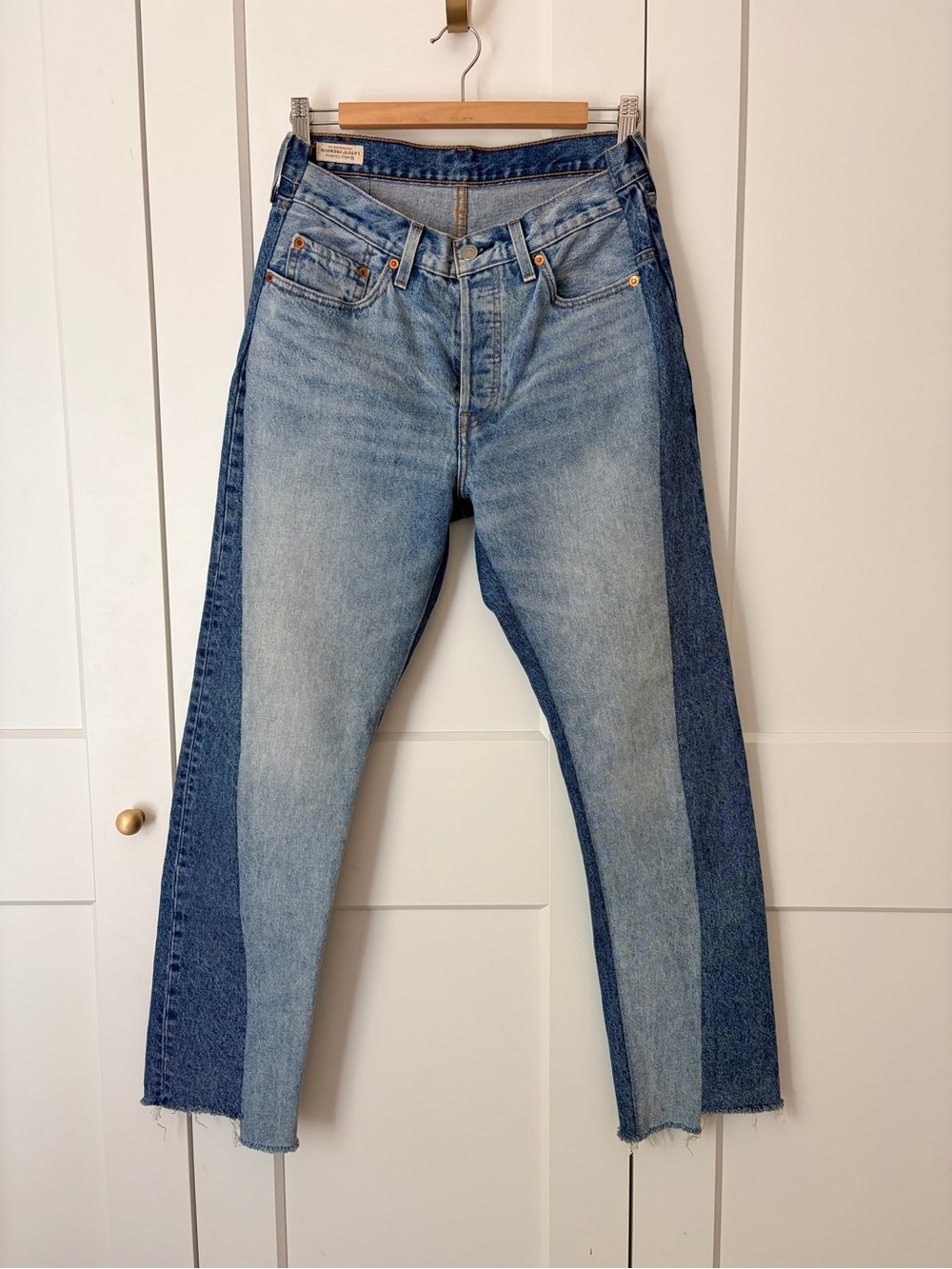 Custom 501 Levi’s Two-Tone Blue Denim Jeans - Light & Dark Blue | 28